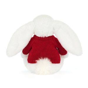 Bashful Luxe Bunny Luna with Personalised Red Jumper