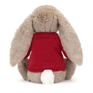 Blossom Bea Beige Bunny with Personalised Red Jumper