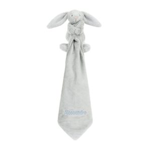 Personalised Bashful Silver Bunny Soother